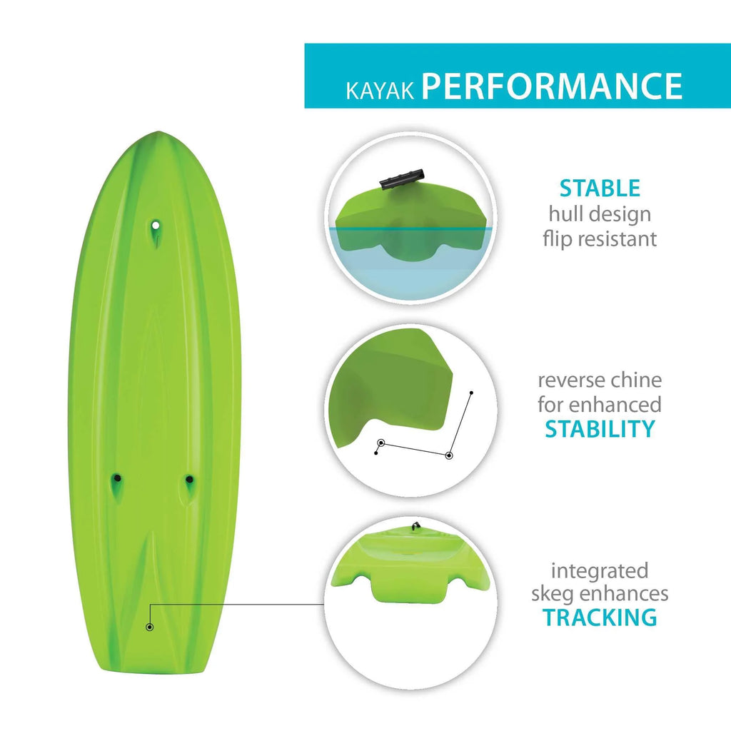 2026 NewLifetime Recruit 6.5 ft Youth Sit-on-Top Kayak, Lime Green (90765)