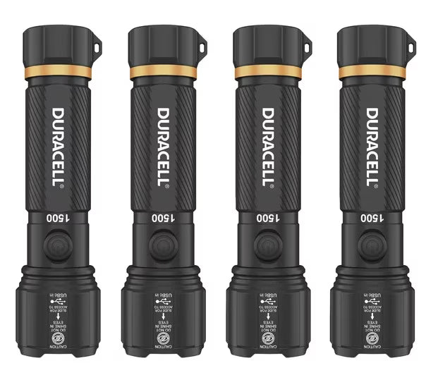 2026 NewDuracell Hybrid Flashlight, 1500 Lumens, 4-count
