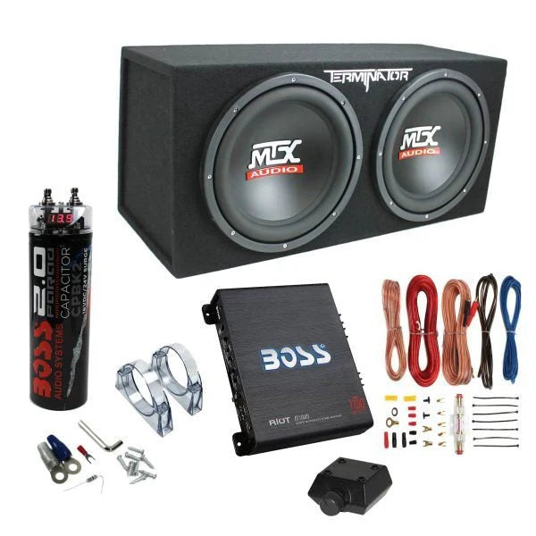 2026 New12-inch car subwoofer with 1200W and 1100W amplifier including kit and capacitor