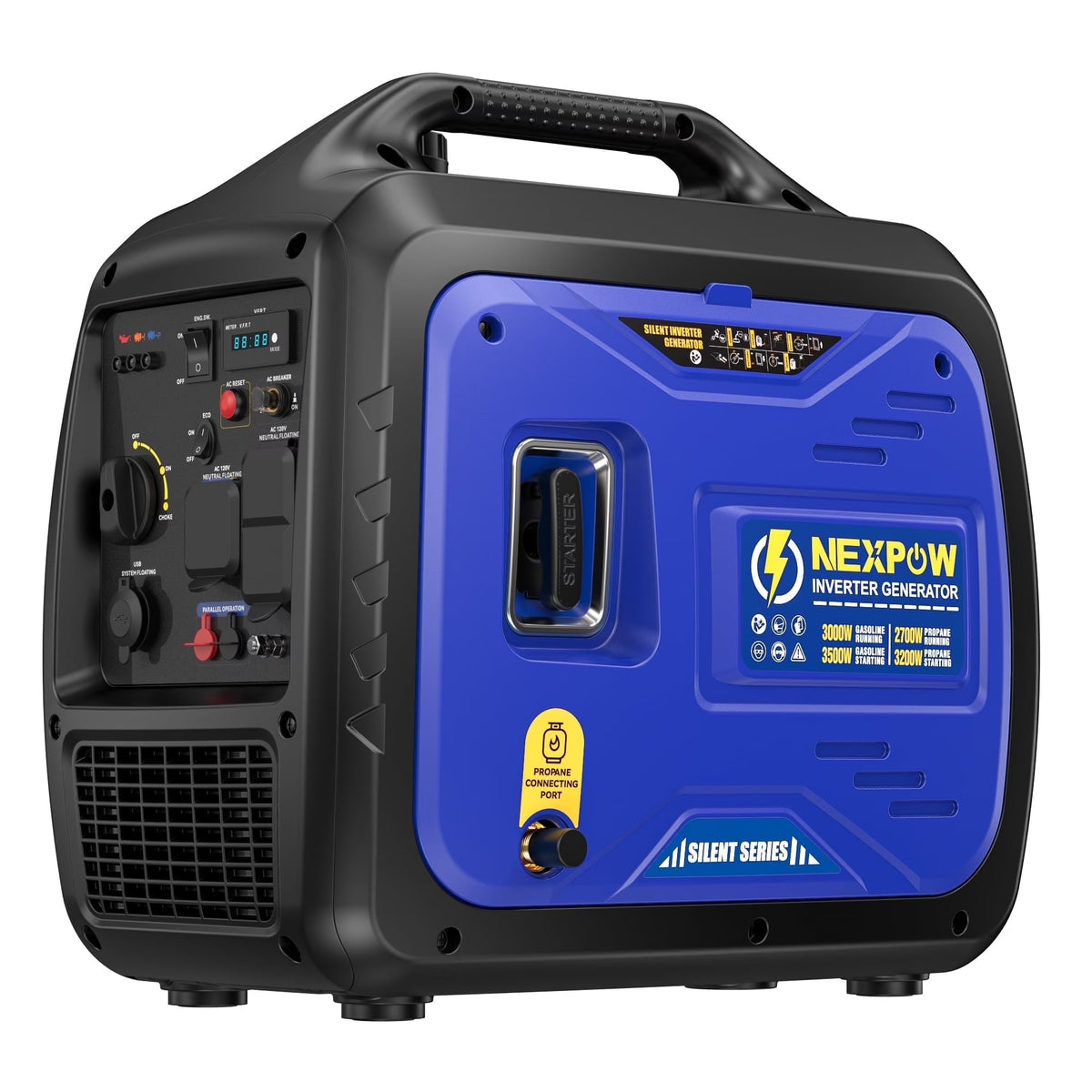 2026 NewNEXPOW 2250W Portable Inverter Generator, Gasoline Power Quiet Lightweight for Backup Home & Camping, Eco-Mode Feature, Parallel Capability, EPA Compliant