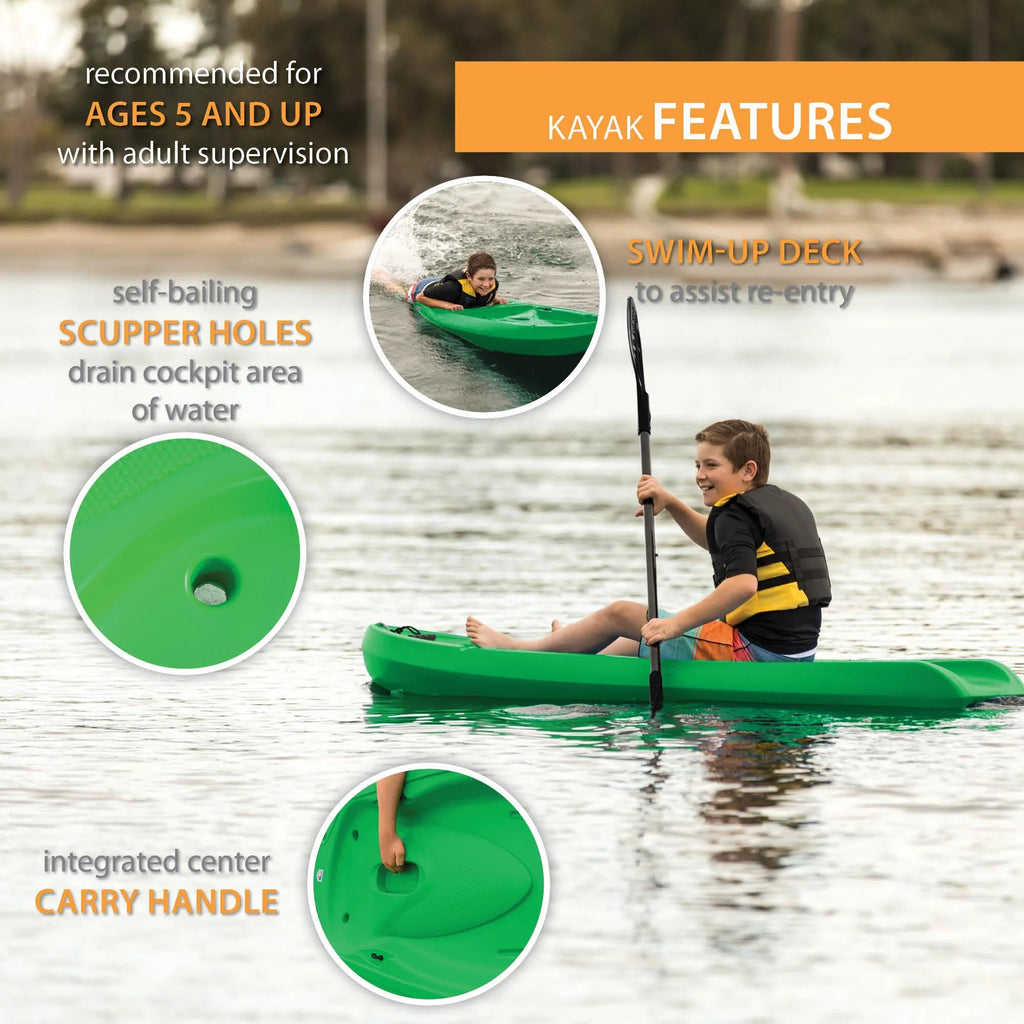 2026 NewLifetime Recruit 6.5 ft Youth Sit-on-Top Kayak, Lime Green (90765)
