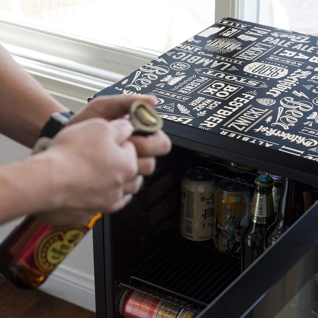 2026 NewBeverage Refrigerator Cooler | 126 Cans Free Standing with Right Hinge Glass Door | Mini Fridge Beverage Organizer Perfect For Beer, Wine, Soda, And Cooler Drinks
