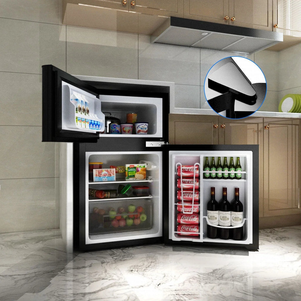 2026 NewCostway Refrigerator Small Freezer Cooler Fridge Compact 3.2 cu ft. Unit, Grey
