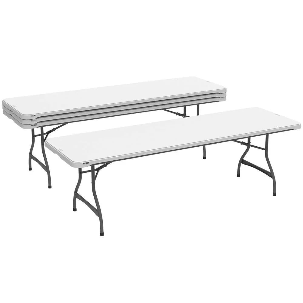 2026 NewLifetime 4-Pack Commercial Stackable Folding Table 8 Feet - White (80344)