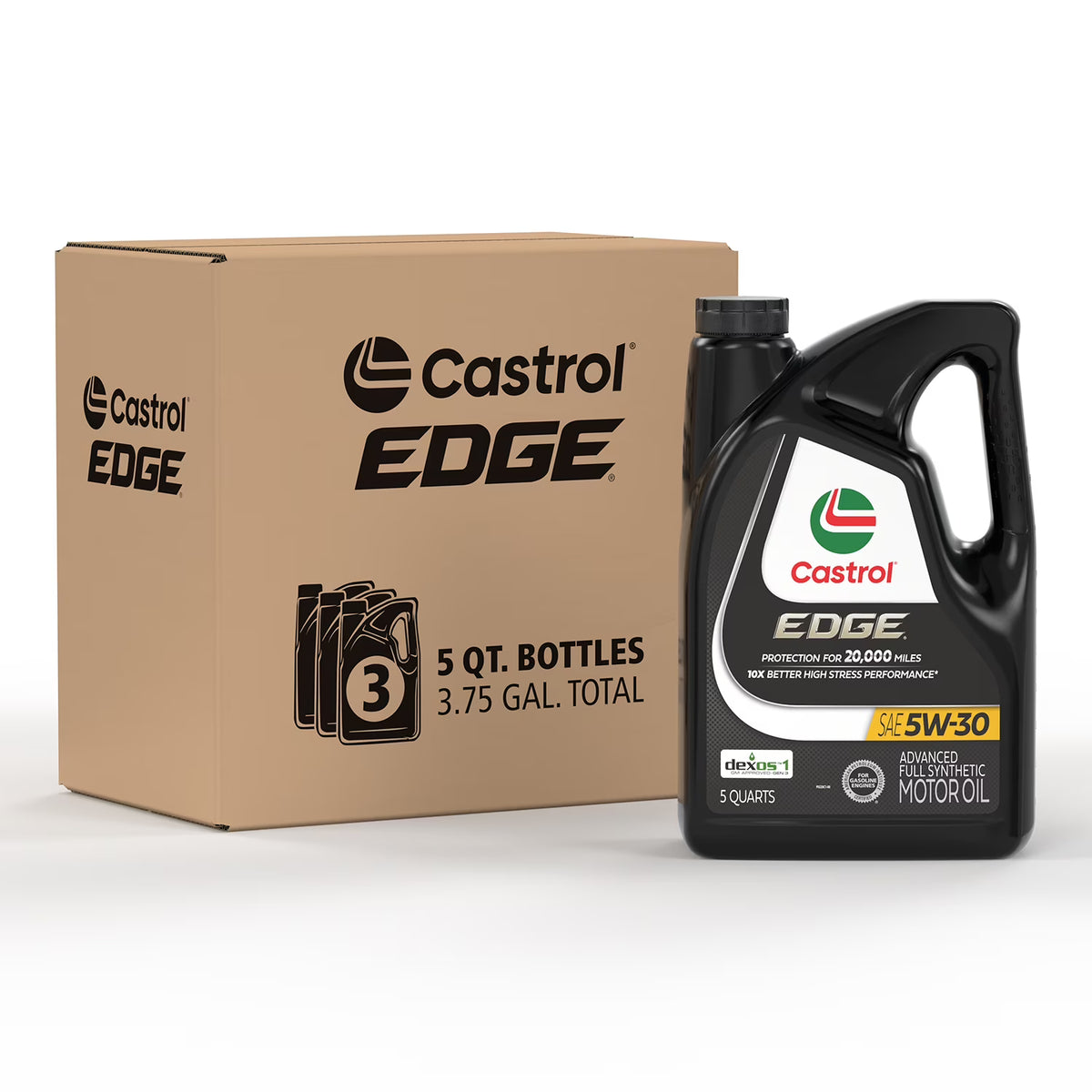 2026 NewCastrol EDGE 5W-30 Advanced Full Synthetic Motor Oil, 5 Quarts, Case of 3