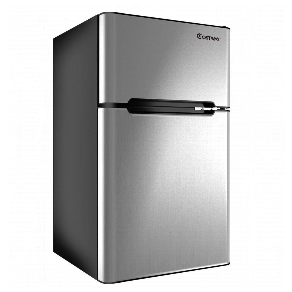 2026 NewCostway Refrigerator Small Freezer Cooler Fridge Compact 3.2 cu ft. Unit, Grey