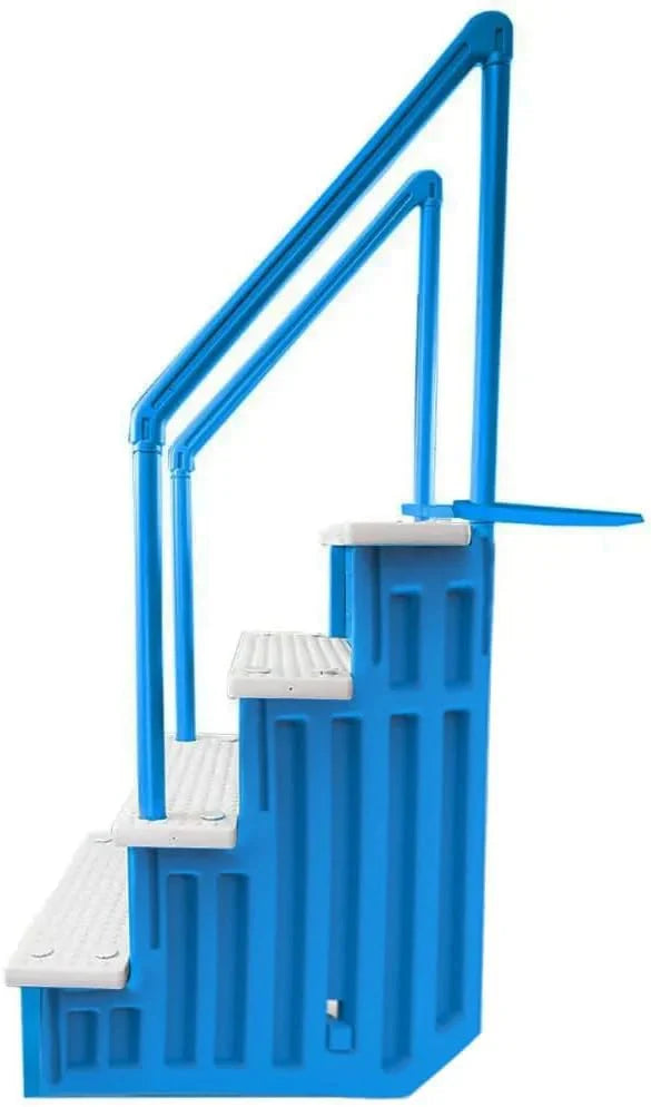 2026 NewNon-slip pool entrance steps | Gray | Suitable for above-ground pools | Can be installed on patios with a height of 122 to 137 cm | Maximum load capacity 136 kg