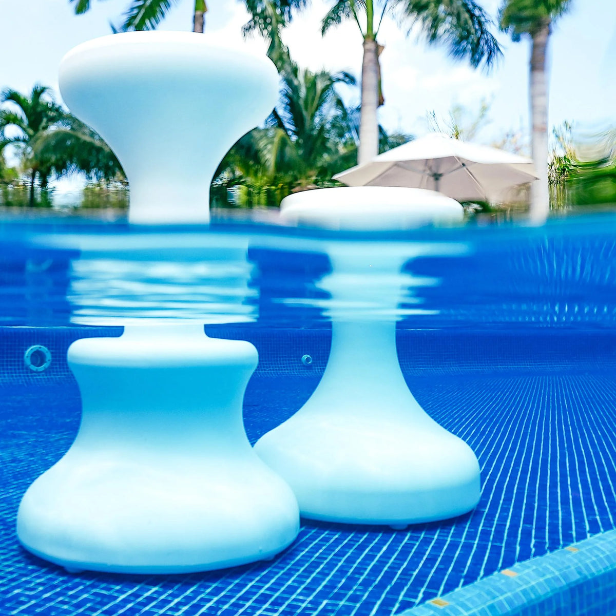 2026 NewDunn-Rite Products Made in USA Submersible Swim Up Pool Stools for Underwater Use, Bar Stool for Inside Pool and Patio Deck Seating, 24 Inch (1 Stool)