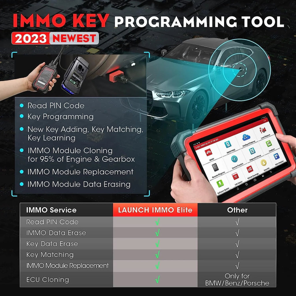2026 NewLAUNCH X431 IMMO Elite Key Programming Car Diagnostic Scan Tool with X-PROG3 Key Programmer, ECU Clone/match, CANFD&DOIP, 39+ Services  2 Years Free Update