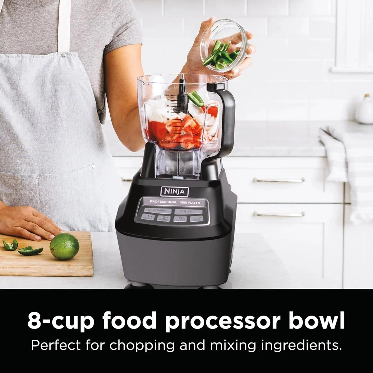 2026 NewNinja Mega Kitchen System, 1500 Watt Stand Mixer (2.1 Liters) and Food Processor (8 Cups) with (2) 473 ml Takeaway Cups