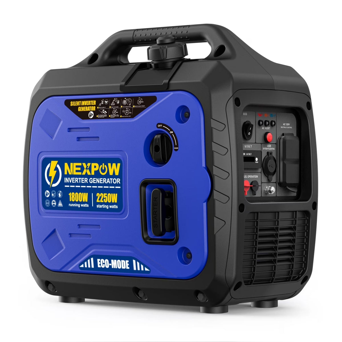 2026 NewNEXPOW 2250W Portable Inverter Generator, Gasoline Power Quiet Lightweight for Backup Home & Camping, Eco-Mode Feature, Parallel Capability, EPA Compliant