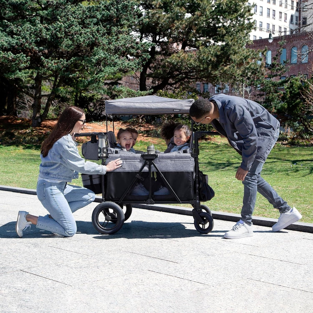 2026 NewJeep Wrangler Deluxe 4-seater stroller by Delta Children Premium Quad stroller