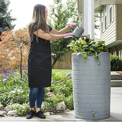 2026 NewGood Ideas IMP-D50-DAR Impressions Downton Rain Saver Rain Barrel, 50 Gallon, Dark Granite