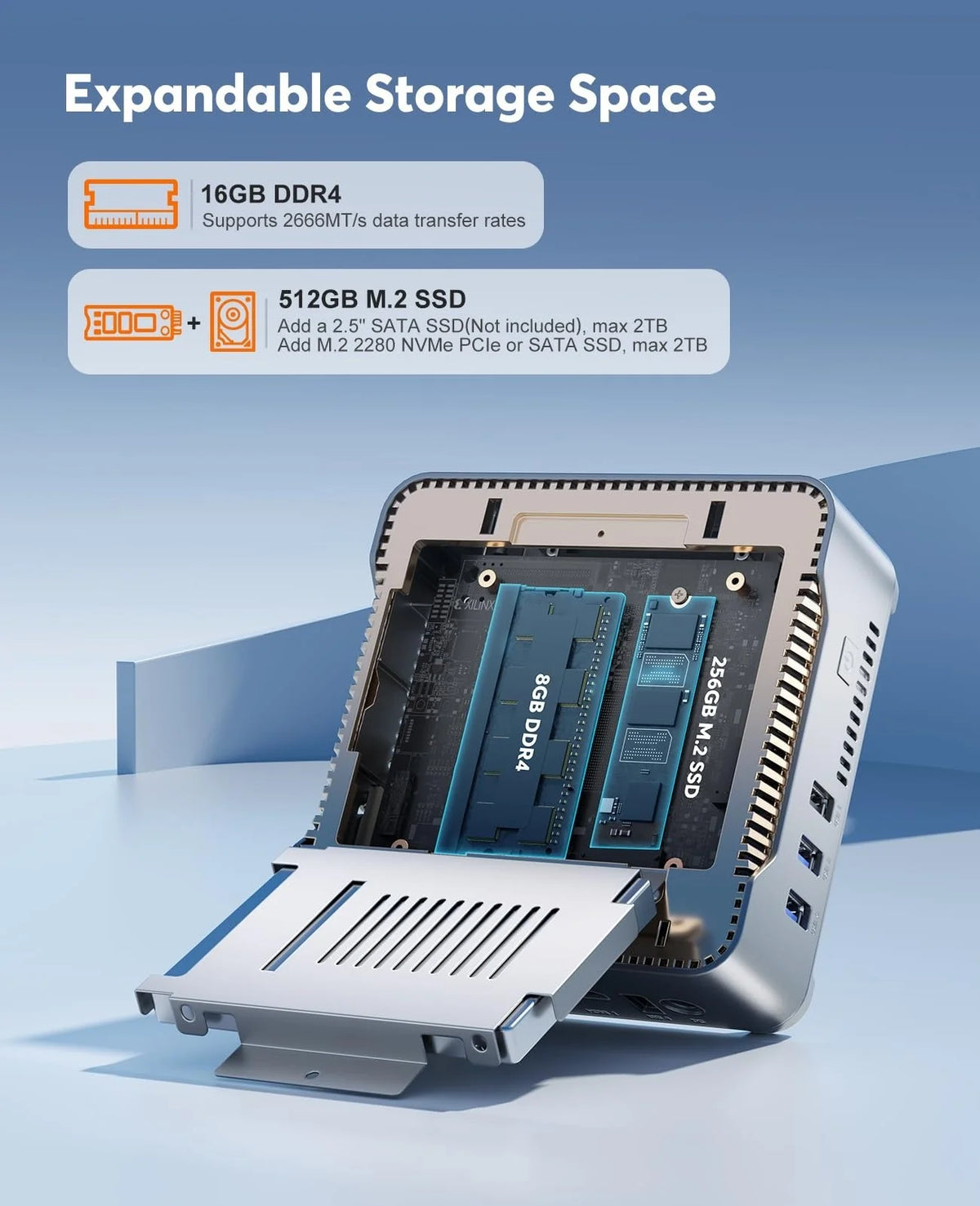 2026 NewKAMRUI GK3Plus Mini PC, 16GB RAM, 512GB M.2 SSD Mini Computer