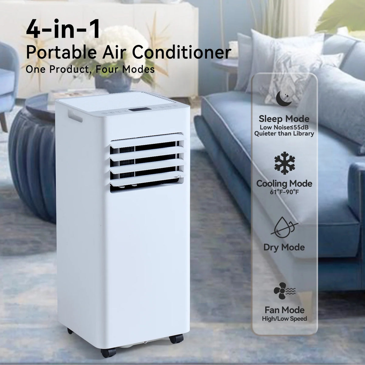 2026 NewBapipro 10,000 BTU Smart Portable AC - WiFi/Remote, 4-in-1 for 300 Sq.Ft, 24H Timer, Window Kit, ??55dB, ETL Certified