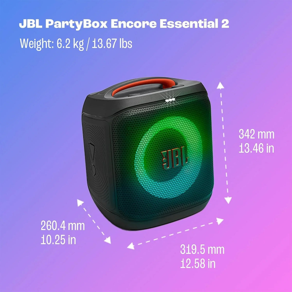 2026 NewPartyBox Encore Essential 2, portable speaker, 15 hours playback time, IPX4