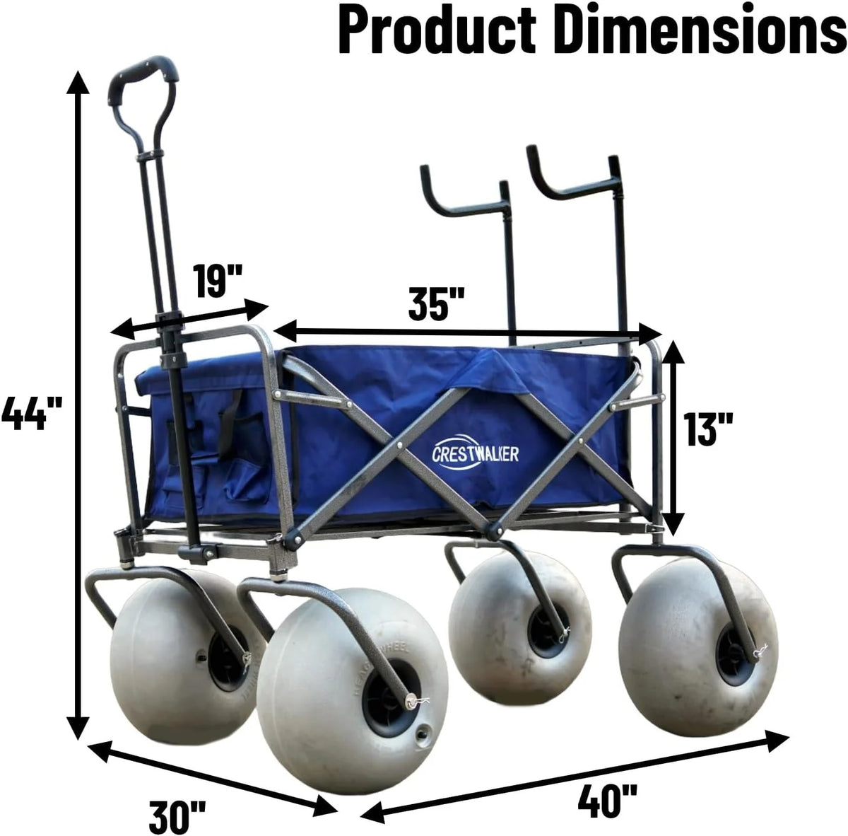 2026 NewBeach cart with 13-inch balloon wheels, chair brackets and pump included