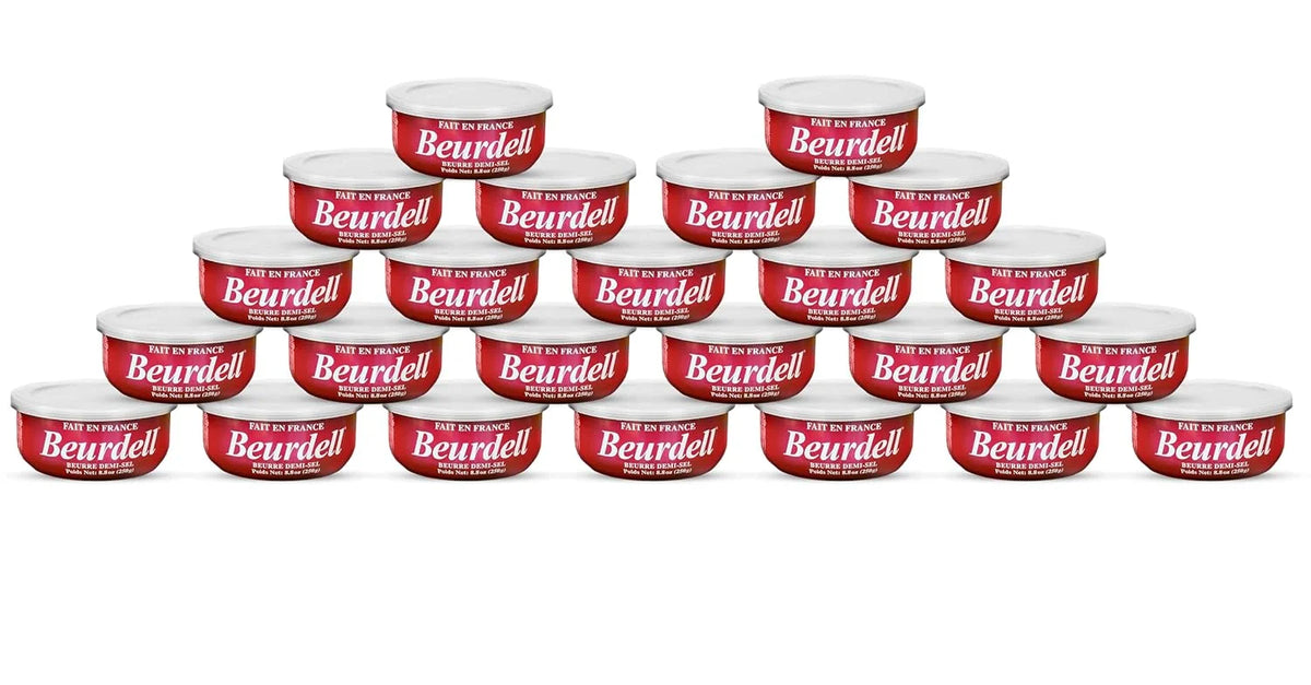 2026 NewBeurdell Canned French Butter �C 100% Natural Salted Pasteurized Real Butter | Long Shelf Life Emergency Survival Food | Great for Cooking, Baking, RV & Camping | Pull Top Lid | Pack of 24 | France