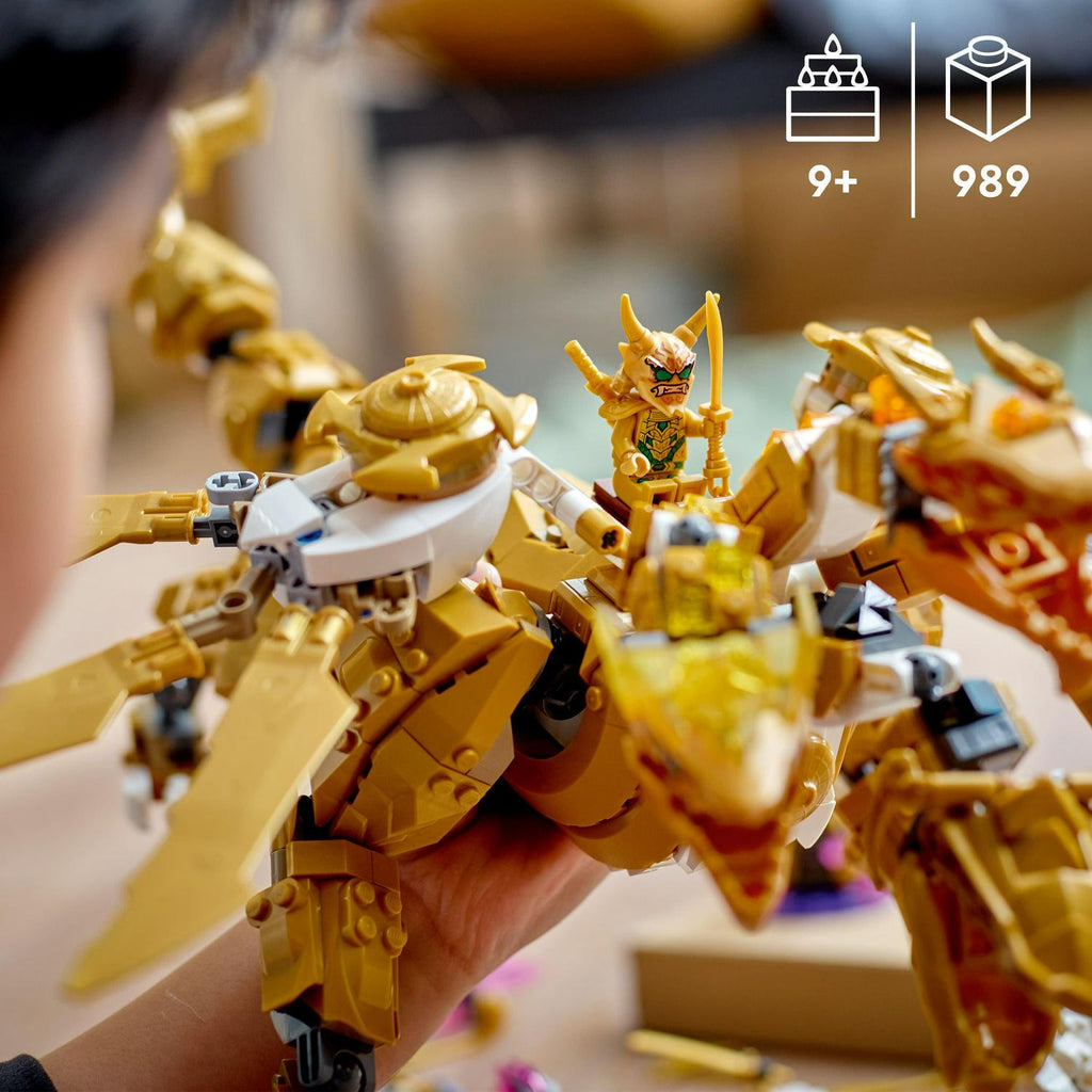 2026 NewLEGO NINJAGO Lloyd's Golden Ultra Dragon Toy for Kids. 71774 Large 4 Headed Action Figure with Blade Wings plus 9 Minifigures