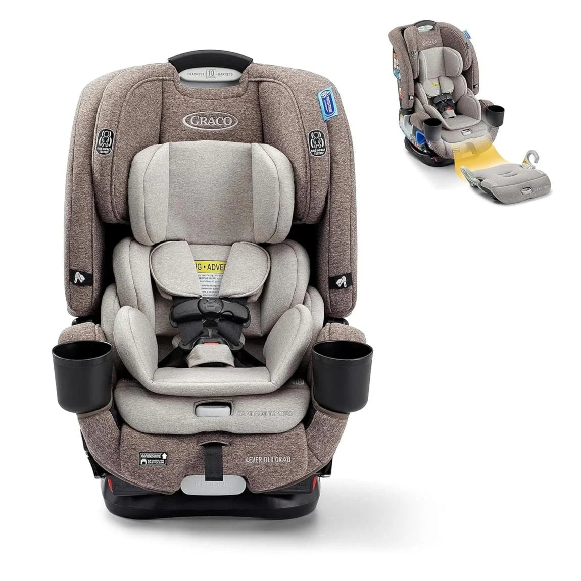 2026 New4Ever DLX 4-in-1 Child Car Seat, Charlie | Car seat for babies and toddlers, 10 years of use | Rear-facing, forward-facing and booster seat | Safe, comfortable and practical