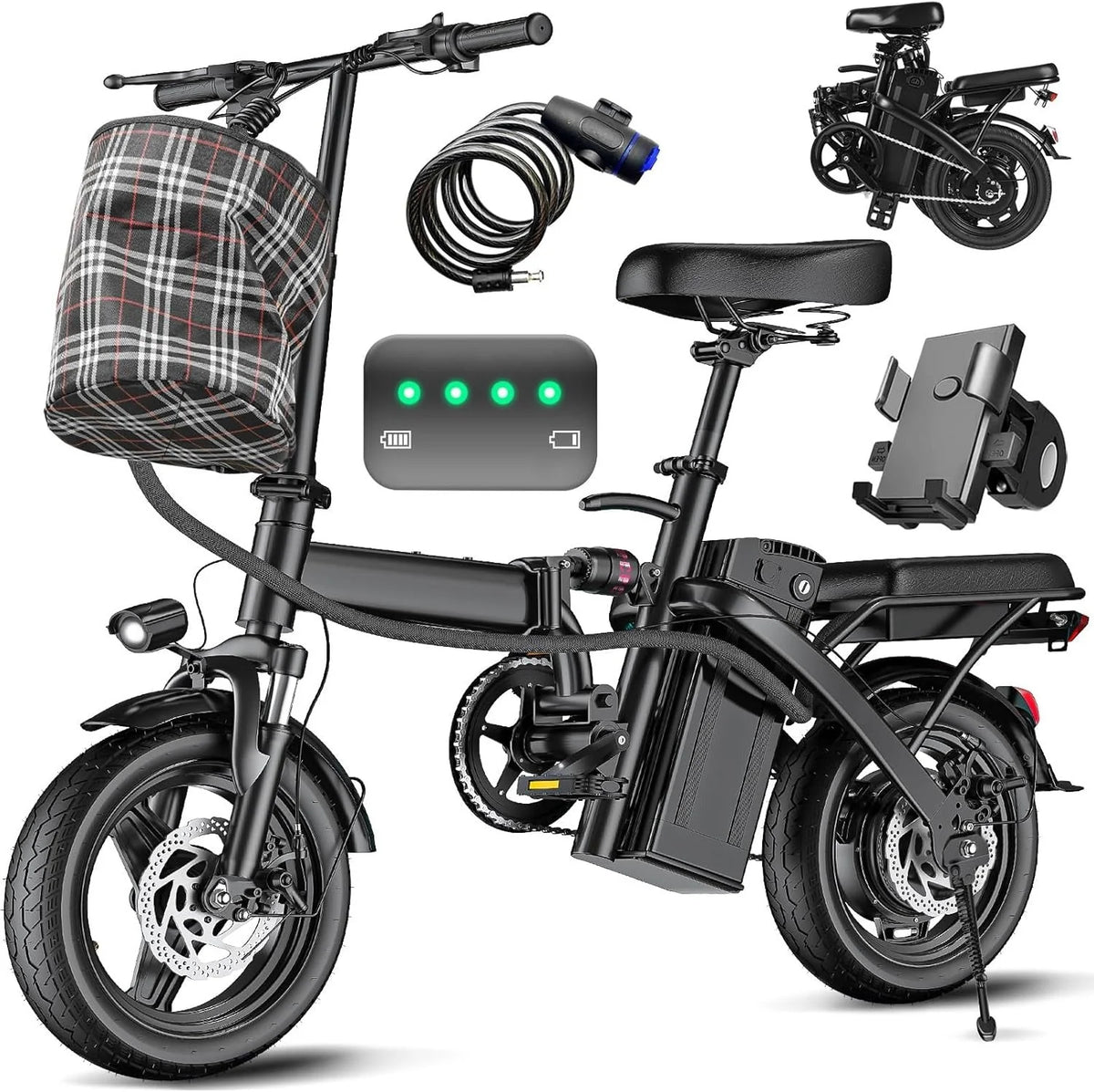 2026 NewElectric bicycle for adults and teenagers, foldable e-bike for commuters and city use, foldable e-bike motor 48V 24MPH