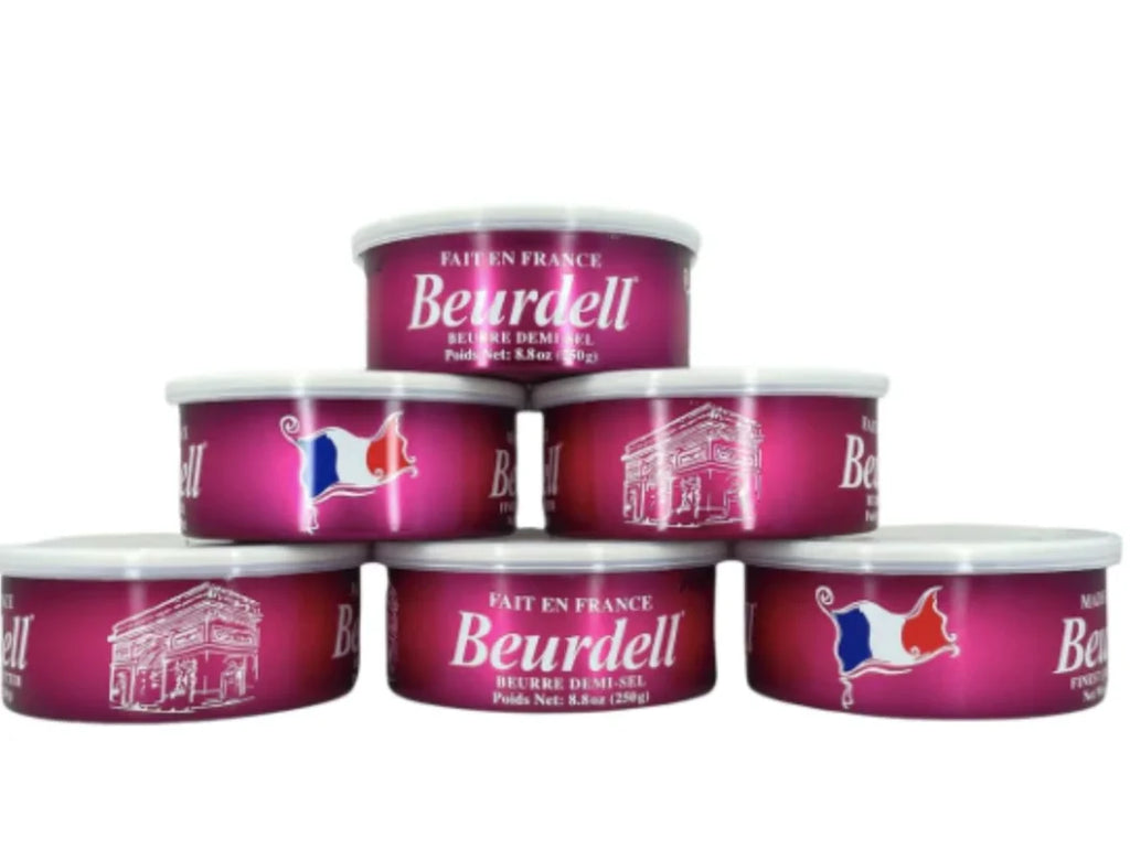 2026 NewBeurdell Canned French Butter �C 100% Natural Salted Pasteurized Real Butter | Long Shelf Life Emergency Survival Food | Great for Cooking, Baking, RV & Camping | Pull Top Lid | Pack of 24 | France