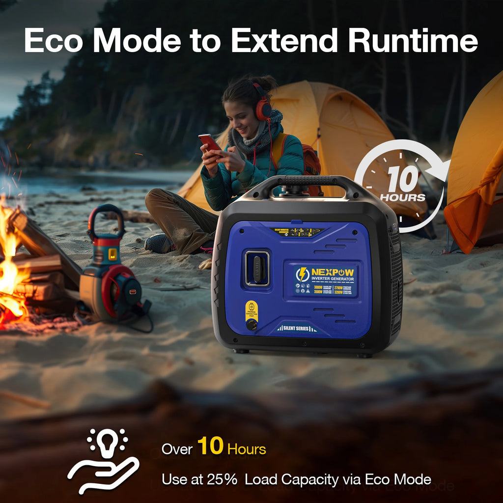 2026 NewNEXPOW 2250W Portable Inverter Generator, Gasoline Power Quiet Lightweight for Backup Home & Camping, Eco-Mode Feature, Parallel Capability, EPA Compliant
