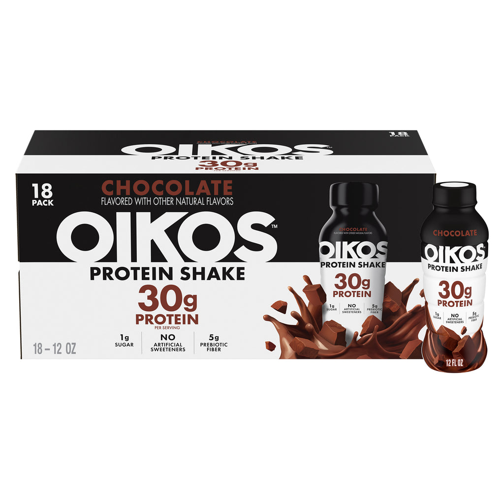 2026 NewOikos 30g Chocolate Protein Shake, 12 fl oz, 18-pack