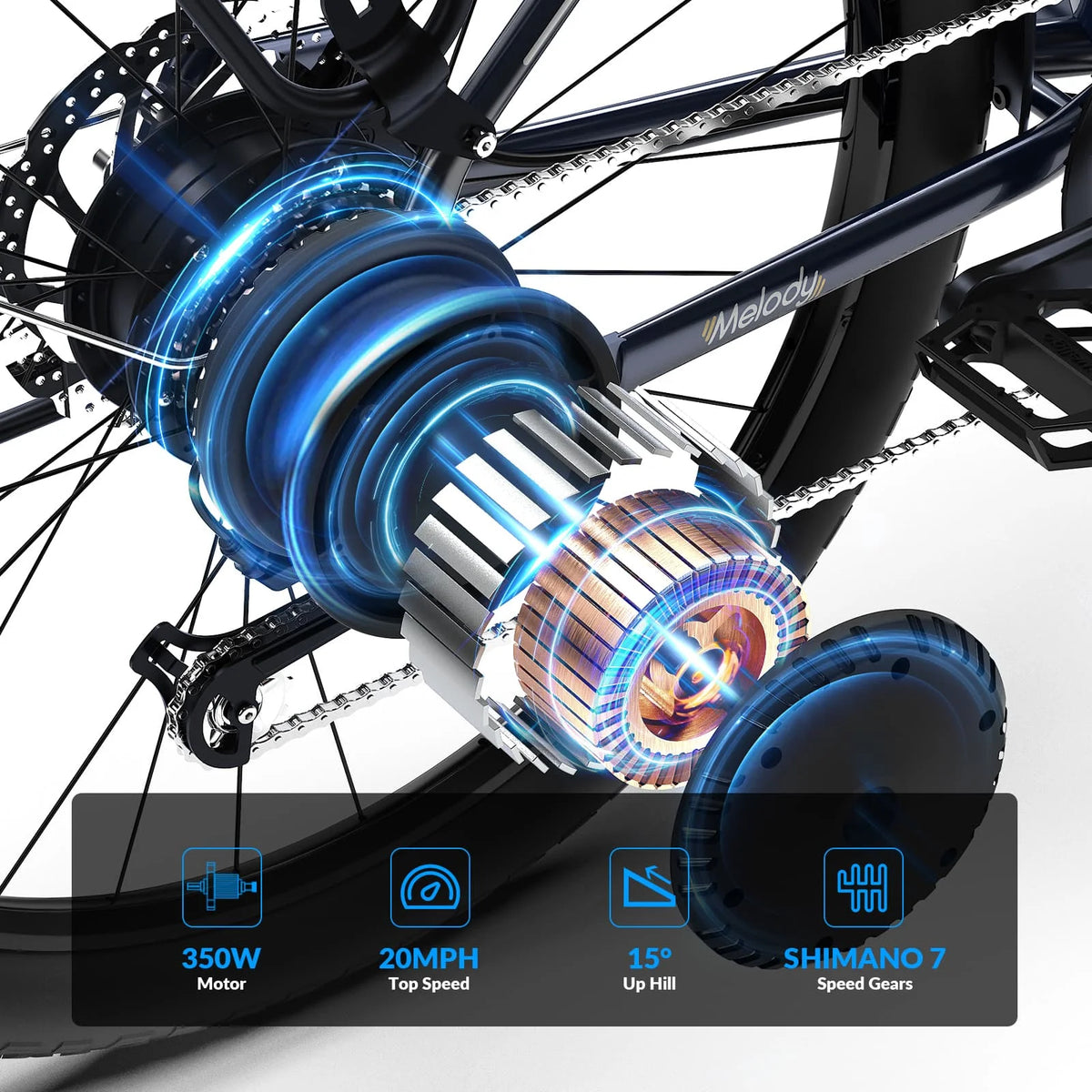 2026 New5TH WHEEL Electric Bike for Adult with 350W Motor, W18B 26" EBike with 36V 10.4Ah Removable Battery Ebike, Electric Bicycle with 7 Speed, UL2849