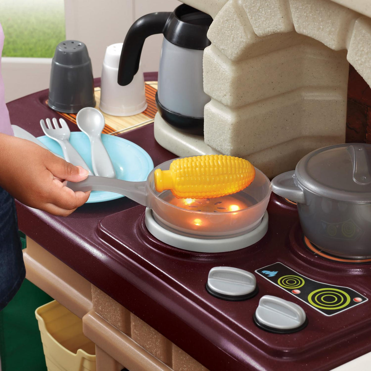 2026 NewStep2 Heart of the Home Brown Toddler Play Kitchen Set