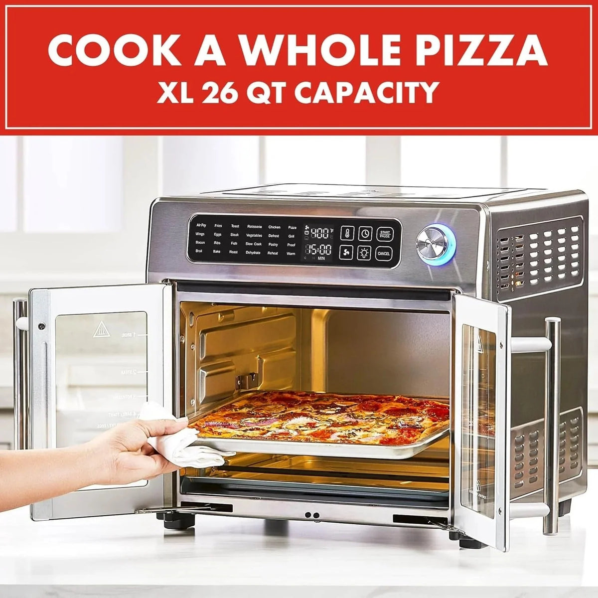 2026 NewEmeril Lagasse Extra Large French Door Air Fryer Toaster Oven Combo, 24 Cooking Functions