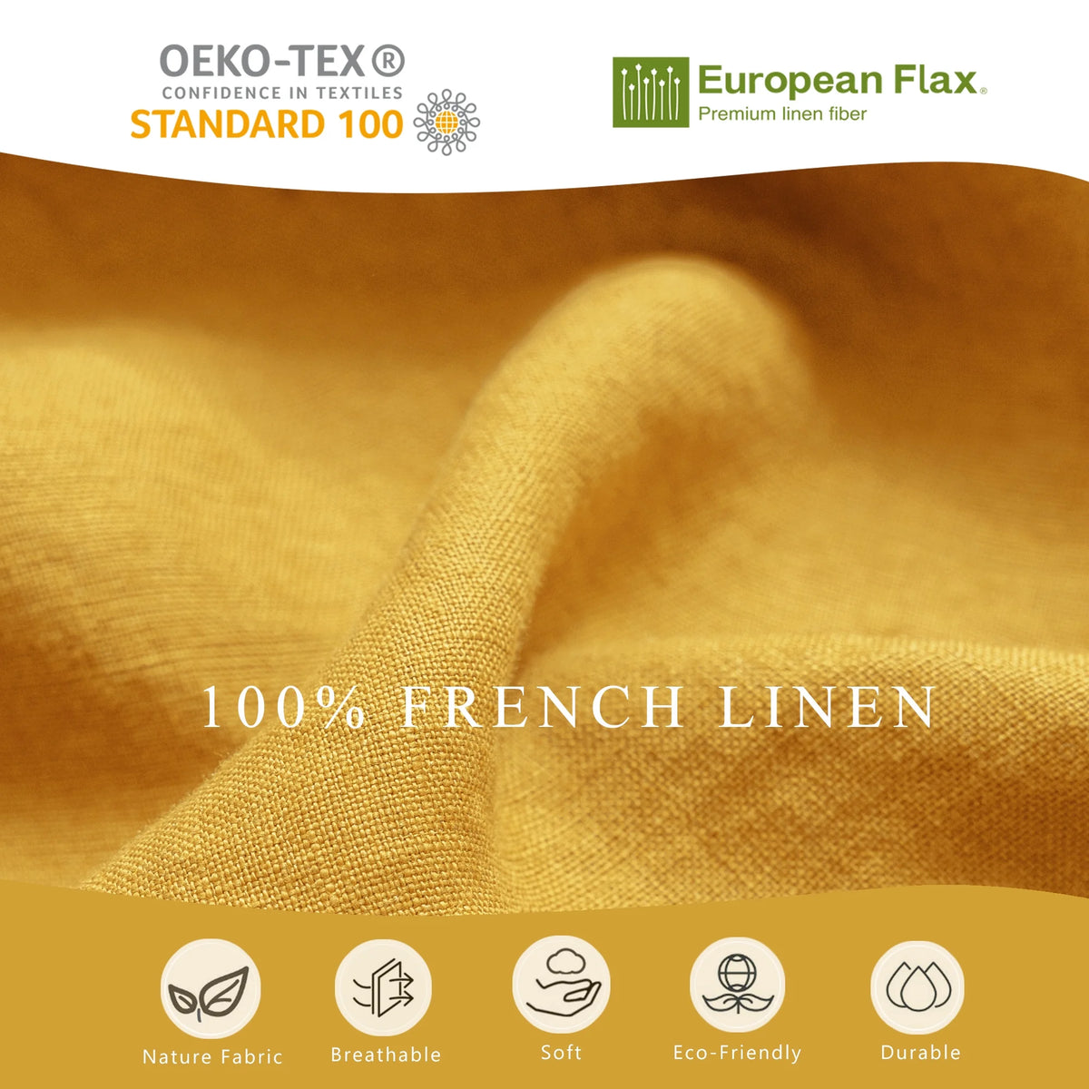 2026 New100% Pure Linen Duvet Cover with Button Closure and Corner Ties Soft & Breathable - Natural Full/Queen