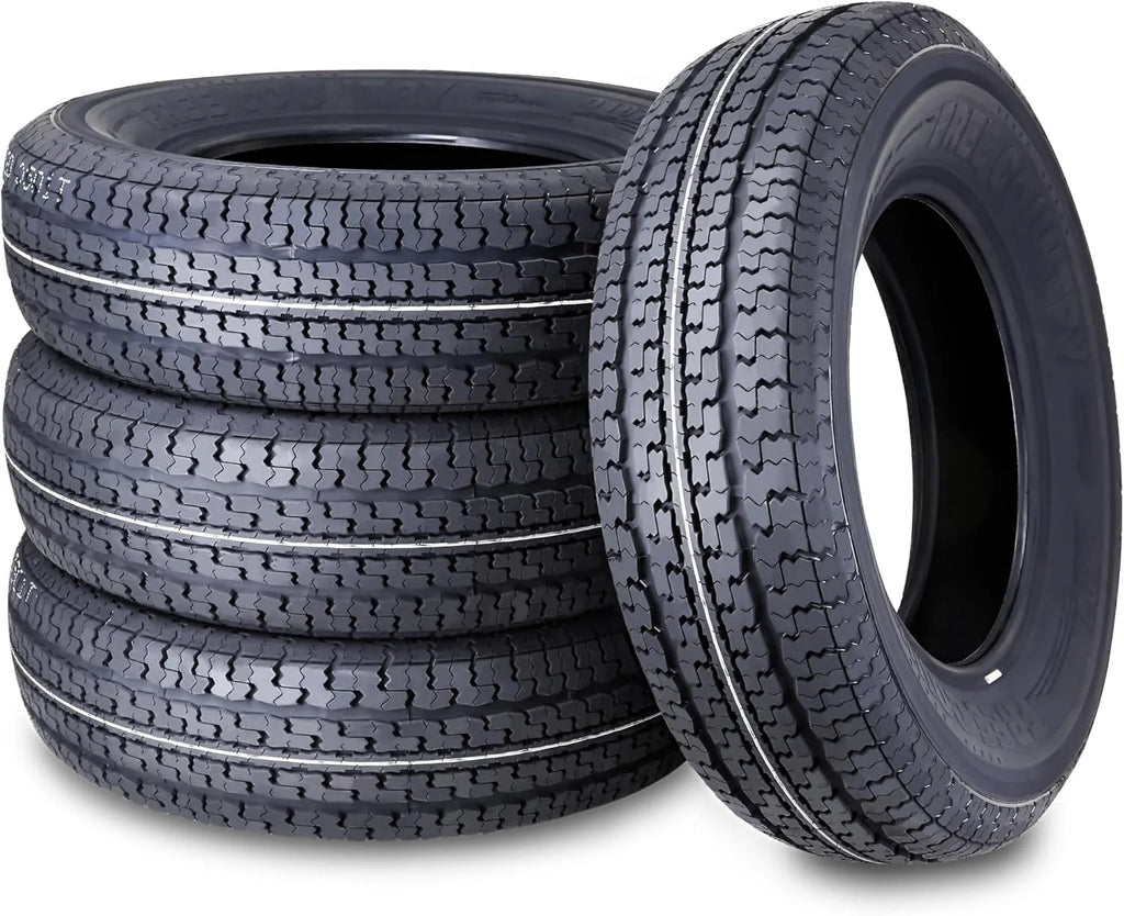 2026 NewSet of 4 heavy-duty trailer tires ST205/75R15 205 75 15 10-ply, load class E, steel-belted radial tires with abrasion protection