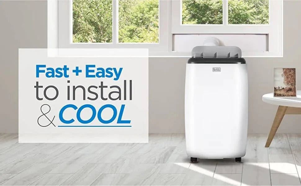 2026 NewBLACK+DECKER Portable Air Conditioner with 14,000 BTU, Heating Function and Remote Control, White