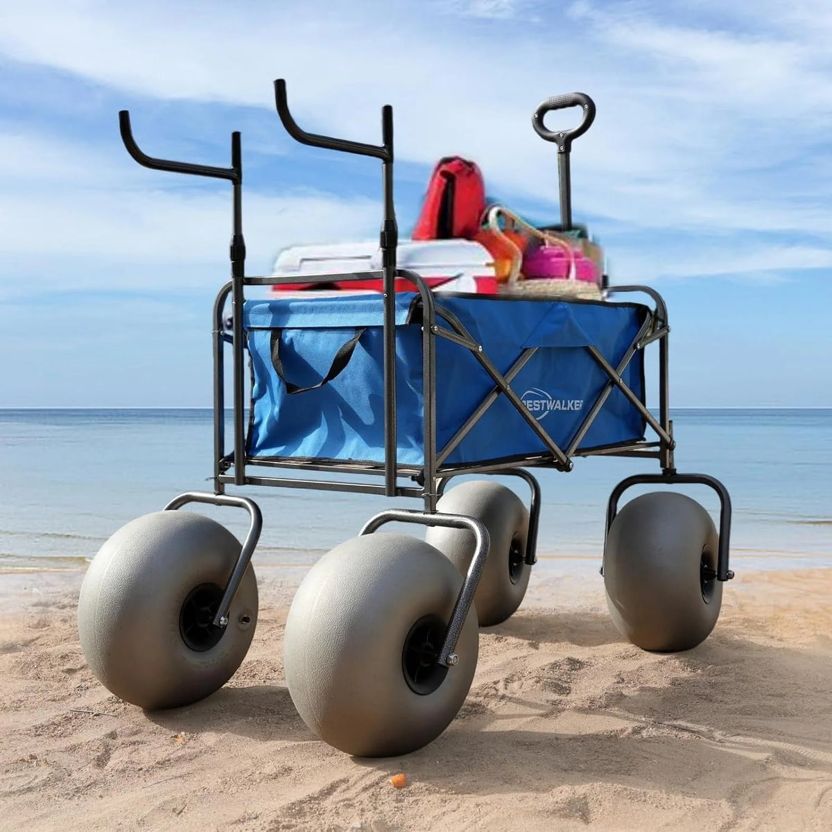 2026 NewBeach cart with 13-inch balloon wheels, chair brackets and pump included