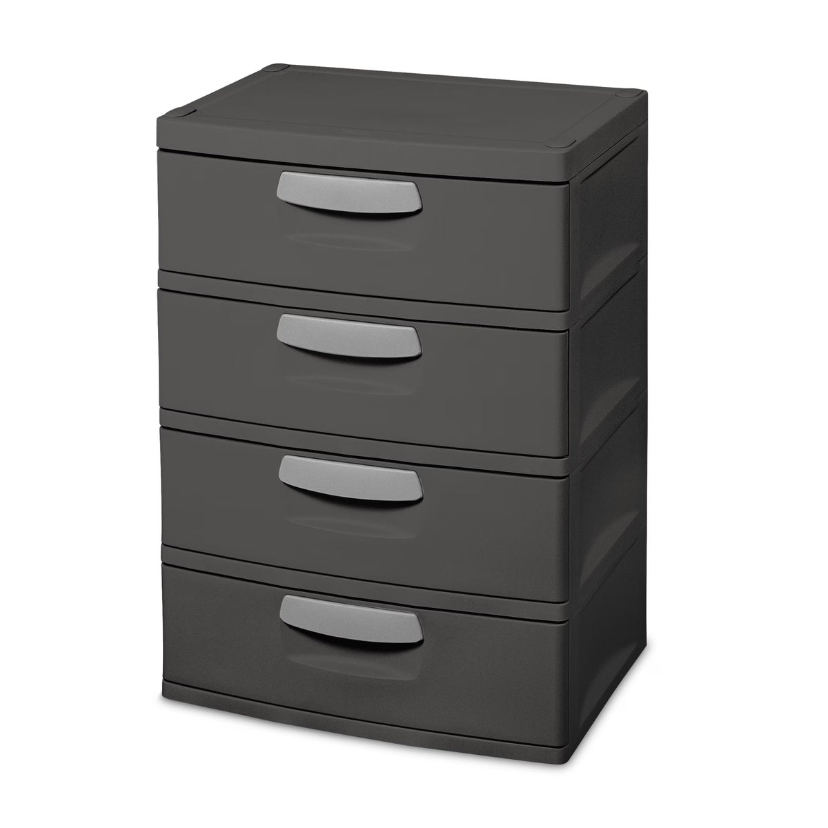 2026 NewSterilite 4 Drawer Unit, Durable Plastic Storage Solution for Garages and Basements, Dark Gray