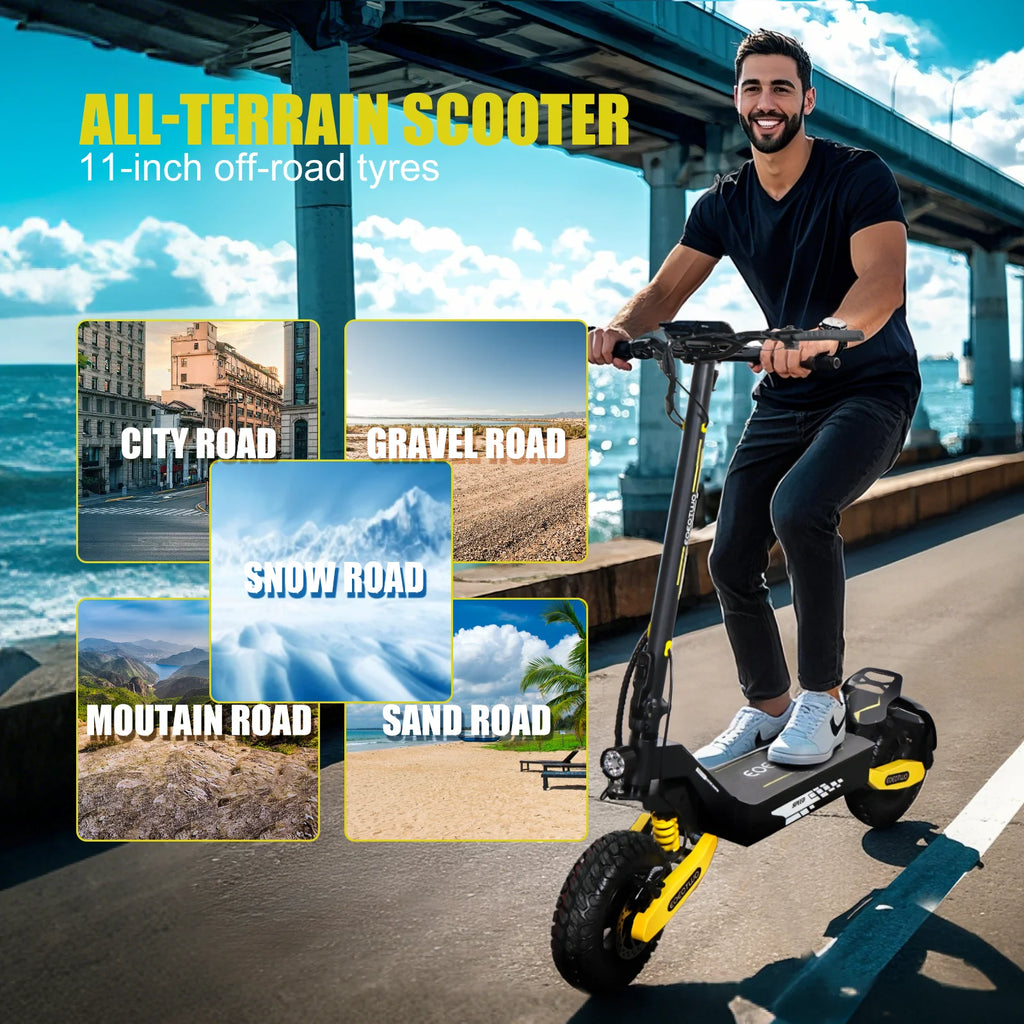2026 NewOff Road Electric Scooter for Adults, 1200W Motor Fast E Scooter, Up to 28MPH Top Speed & 20Miles Long Range, 11" Off-Road Tires, 330lbs MAX Load, Foldable