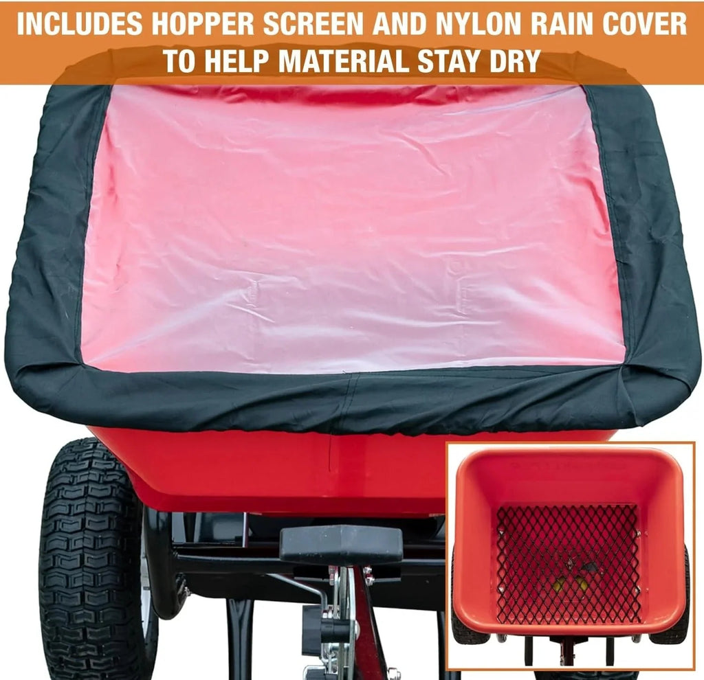 2026 NewMulti-purpose push-along spreader, 100 lb capacity, versatile tool for lawn seed, salt, de-icer, fertilizer and seeds