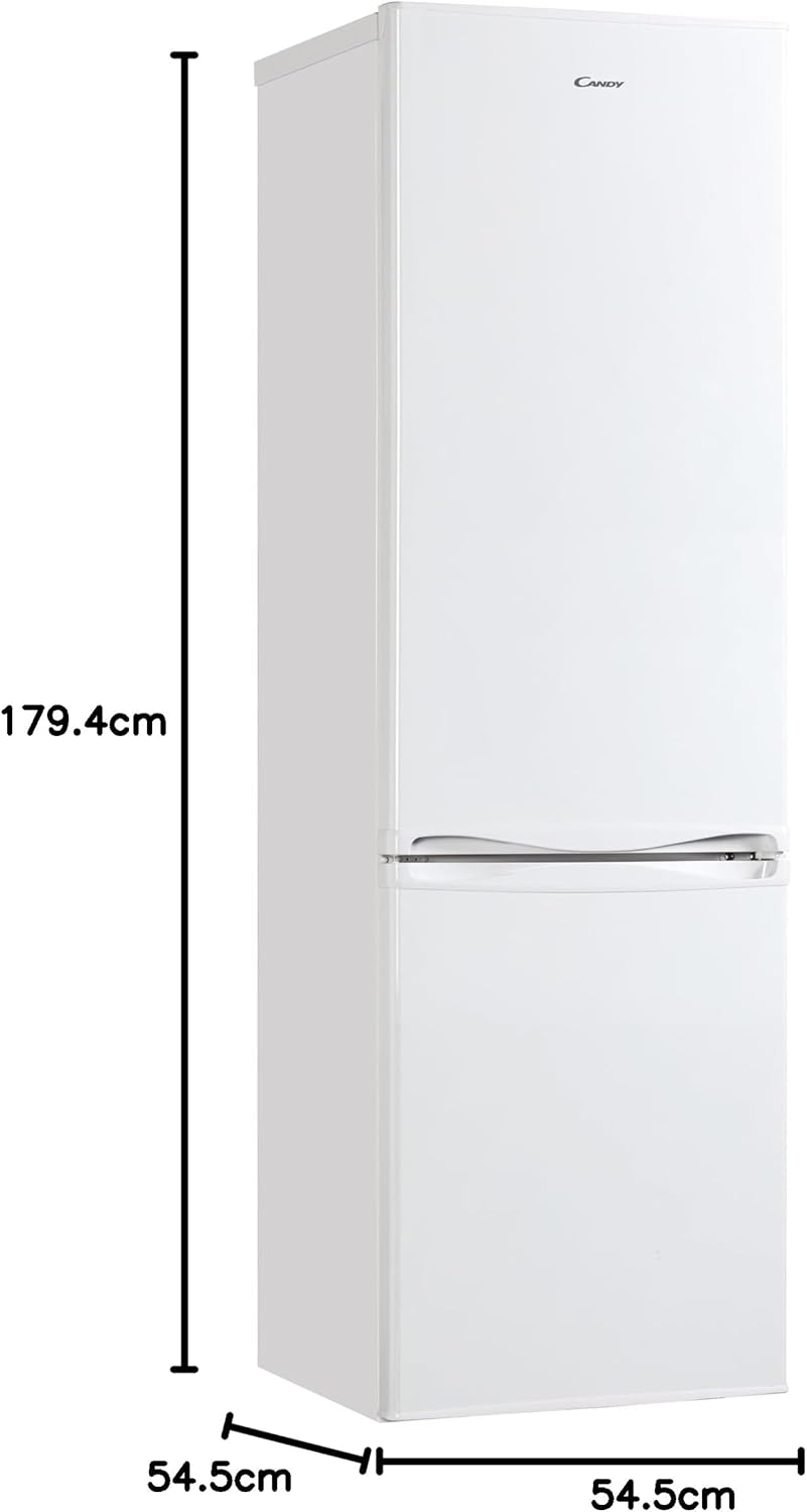 2026 Candy CCG1S 518EW - Frigorífico Combi, Ancho 55cm, Altura 1,80m, 252L, Cajón Verdulero, Control Mecánico de la temperatura, Iluminación LED, Puerta Reversible, 41DB, Blanco