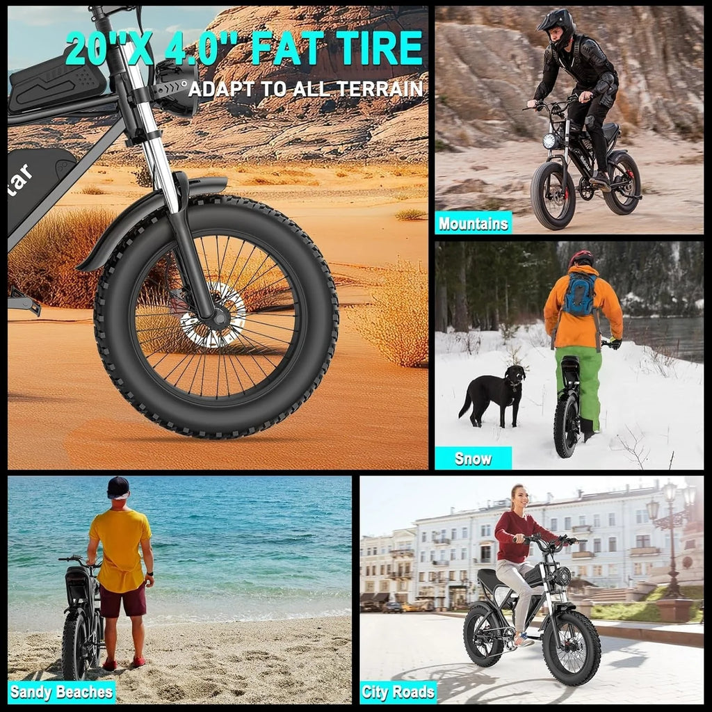 2026 NewElectric bike Q20, 2000W, 52V, 30-180 miles, all-terrain fat bike for adults