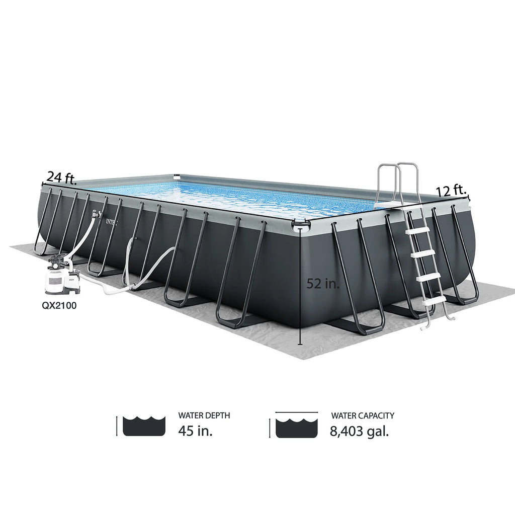 2026 NewINTEX 24ft x 12ft x 52in Ultra XTR Above Ground Pool, Floats (2 Pack), & Inflatable Cooler