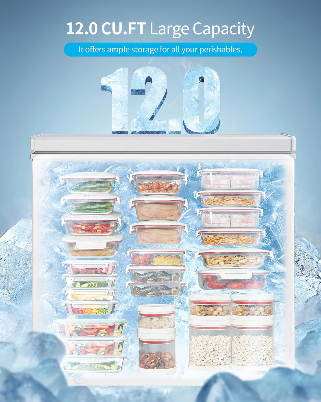 2026 NewDISHUP 10.0 Cu.Ft Chest Freezer, Deep Freezer with Removable Basket, Adjustable Temperature, for Home/Office/Garage/Bar