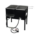 2026 NewBarton High-Pressure Deep Fryer Triple Basket Dual Burner Stainless Steel Cooker Fryer Black
