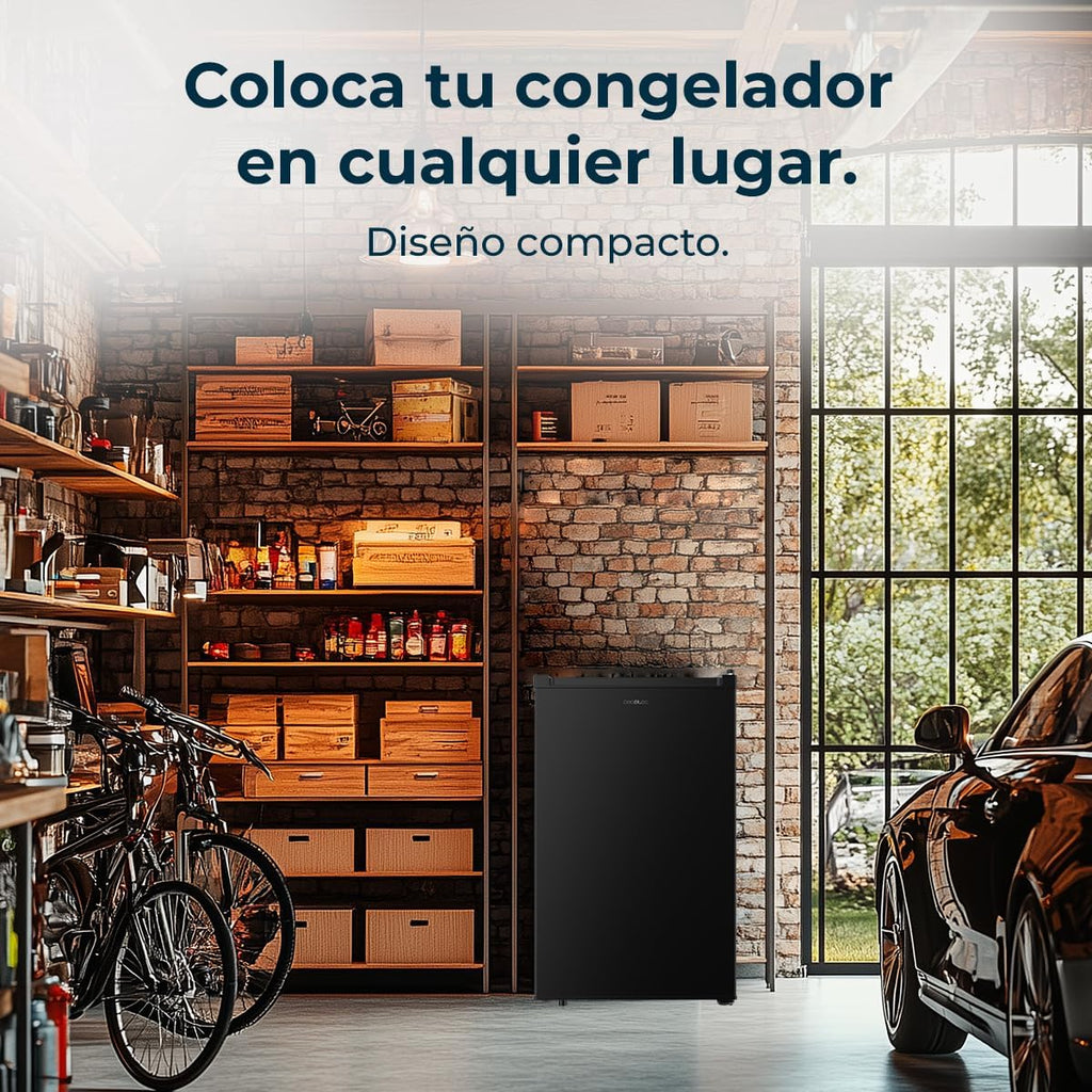 2026 Cecotec Congelador Vertical Sobremesa 87L Bolero CoolMarket TF 87 Black. 83,6 cm de Altura y 50,6 cm de Ancho, Bajo Consumo, Puerta Plana y Reversible, Diseño Compacto, Blanco