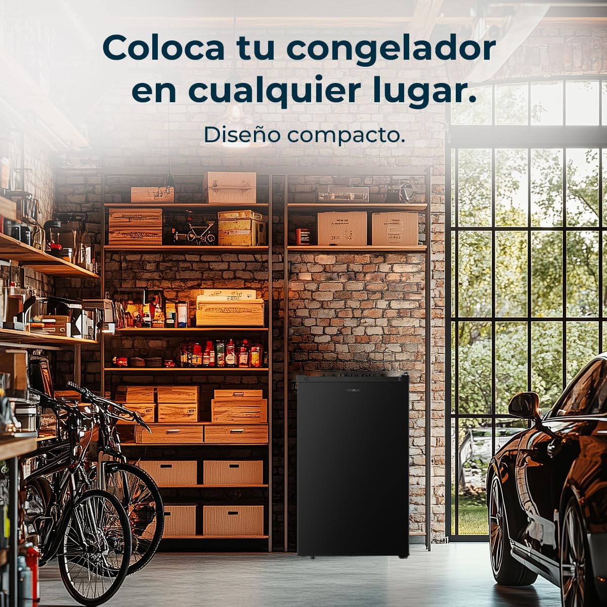 2026 Cecotec Congelador Vertical Sobremesa 87L Bolero CoolMarket TF 87 Black. 83,6 cm de Altura y 50,6 cm de Ancho, Bajo Consumo, Puerta Plana y Reversible, Diseño Compacto, Blanco