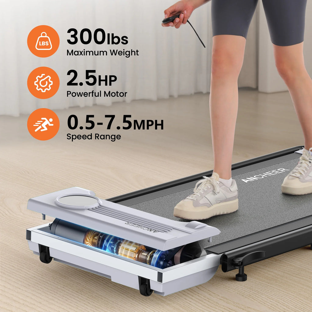 2026 NewANCHEER Portable Folding Walking Pad 300lb, 7.5 MPH Under Desk Treadmill with Remote Control & LED Display,2 in 1 Walking Pad Treadmill for Home/Office/Exercise(Pink)